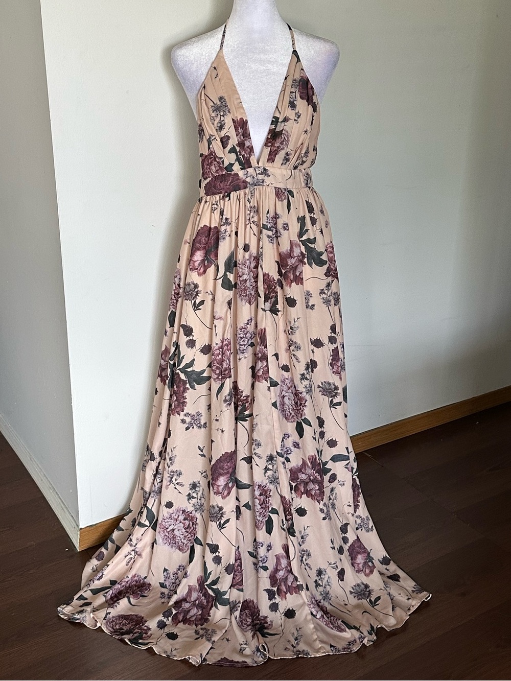 Floral Maxi Formal Slip Dress in Blush Peach- Women’s Stylish Essentials